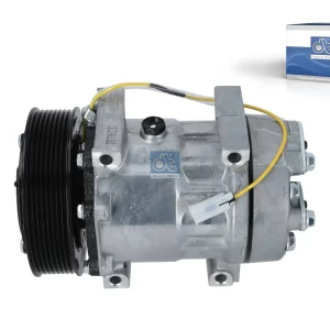 Compressor, air conditioning, oil filled