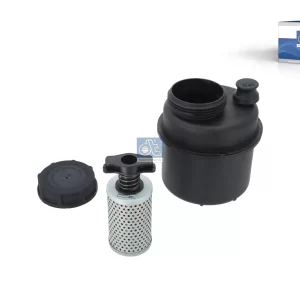 Oil container, with filter
